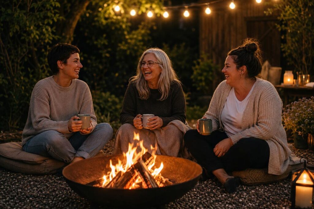 Lagerfeuer beim Yoga Retreat für Frauen